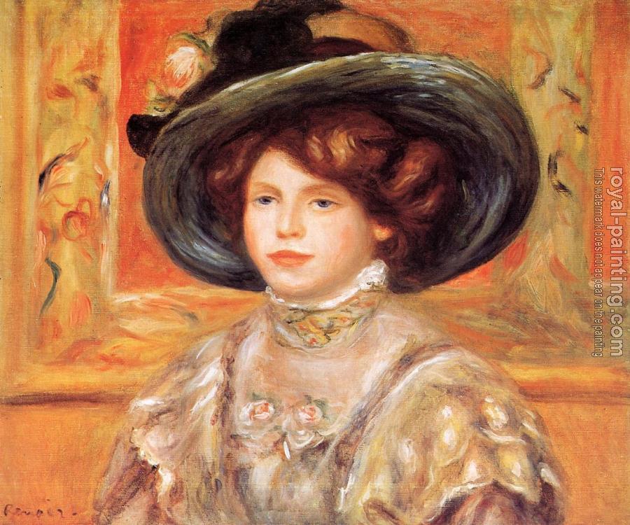Pierre Auguste Renoir : Young Woman in a Blue Hat